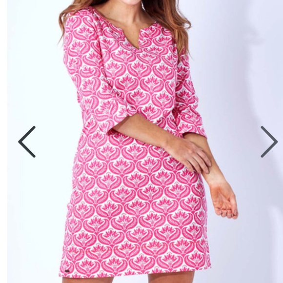 Hatley Pink and White Floral Peplum sleeve preppy dress - Picture 2 of 8